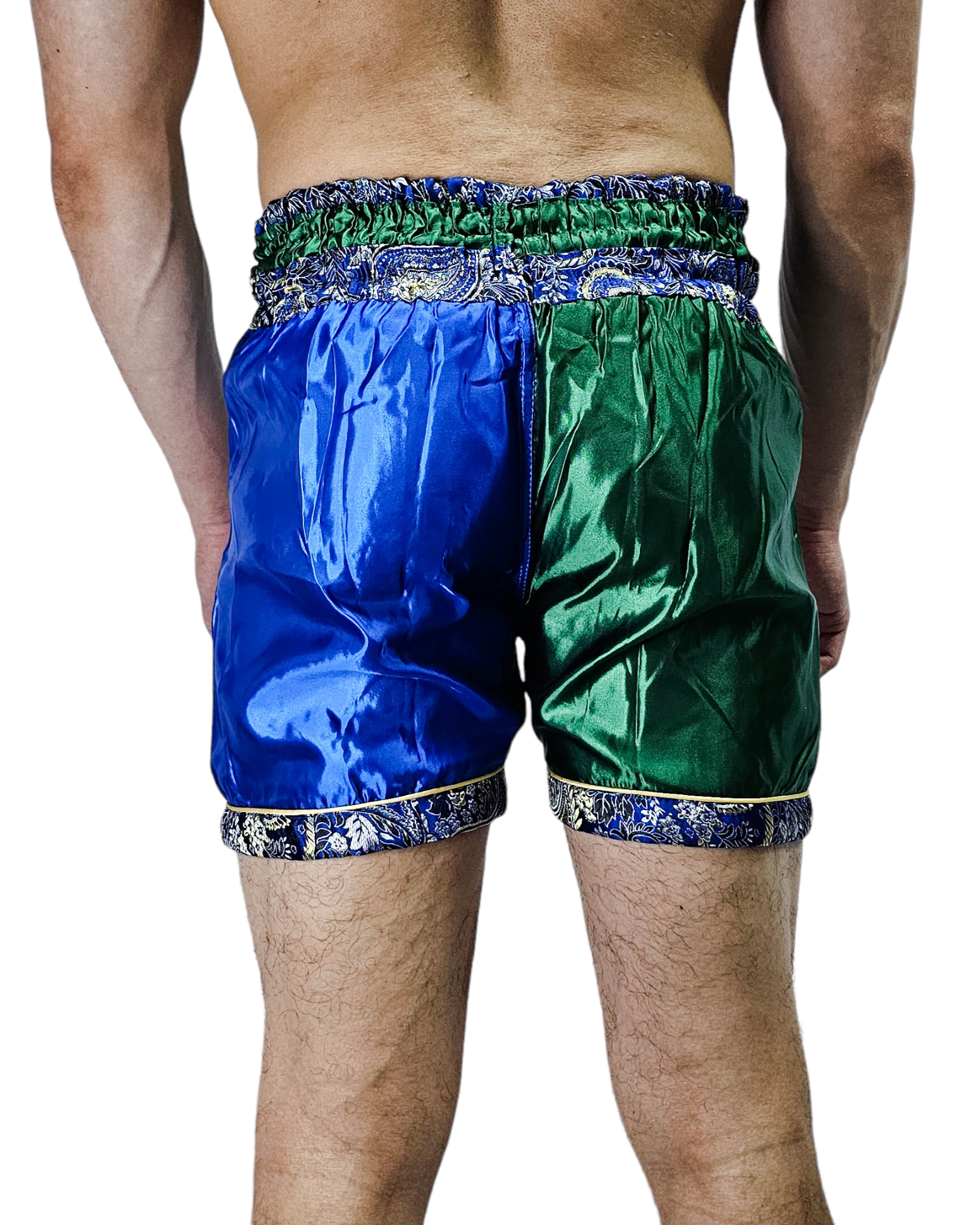 Шорты для тайского бокса Thaiboxing Зеленый/Синий — изображение 2