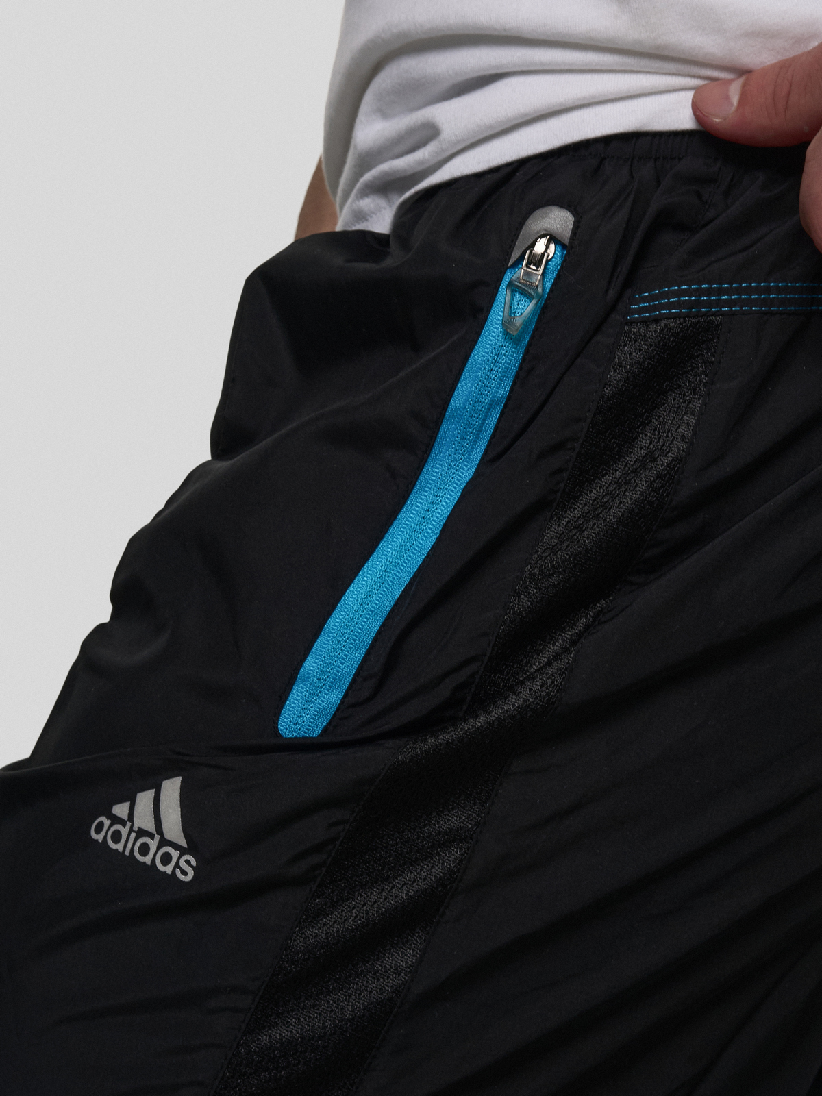 Бриджи Adidas 621 Черный/Голубой — изображение 3