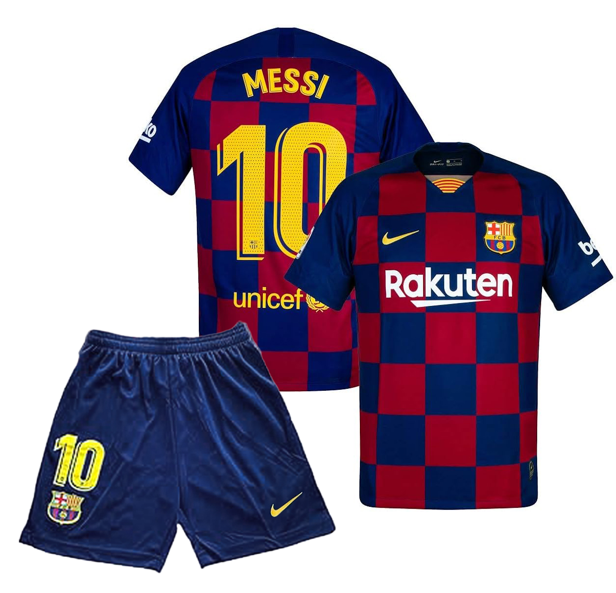 Футбольная форма детская Nike FC Barcelona 19/20 Домашняя Messi 10 Синий/Красный