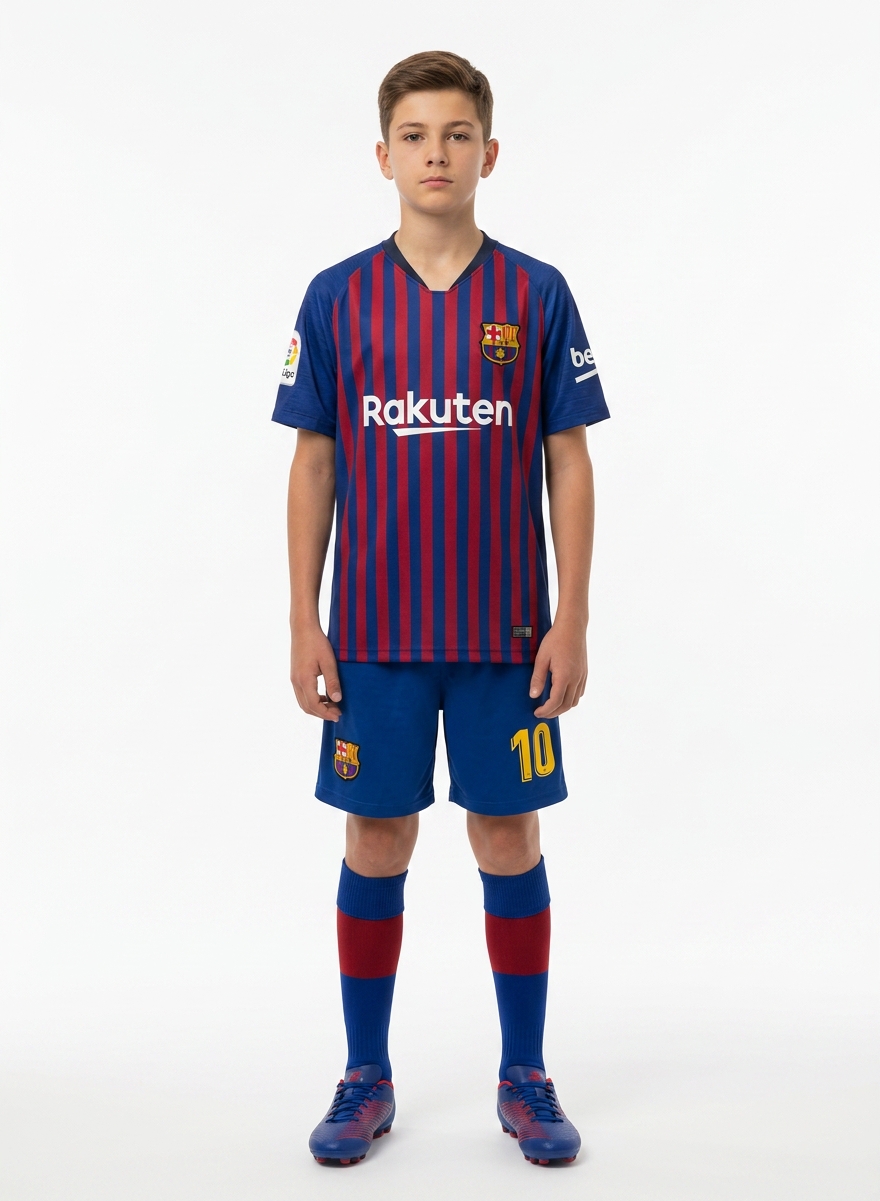 Футбольная форма детская FC Barcelona 18/19 Домашняя Messi 10 Синий/Красный