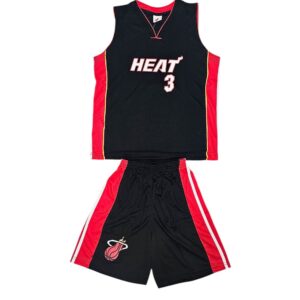 Баскетбольная форма детская 4316 Miami Heat 16/17 Гостевая Wade 3 Черный/Красный