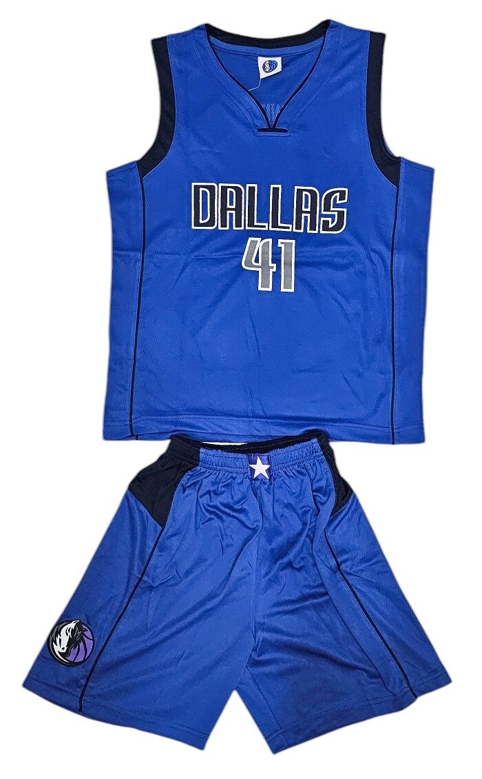 Баскетбольная форма детская Dallas Mavericks 16/17 Гостевая Nowitzki 41 Синий