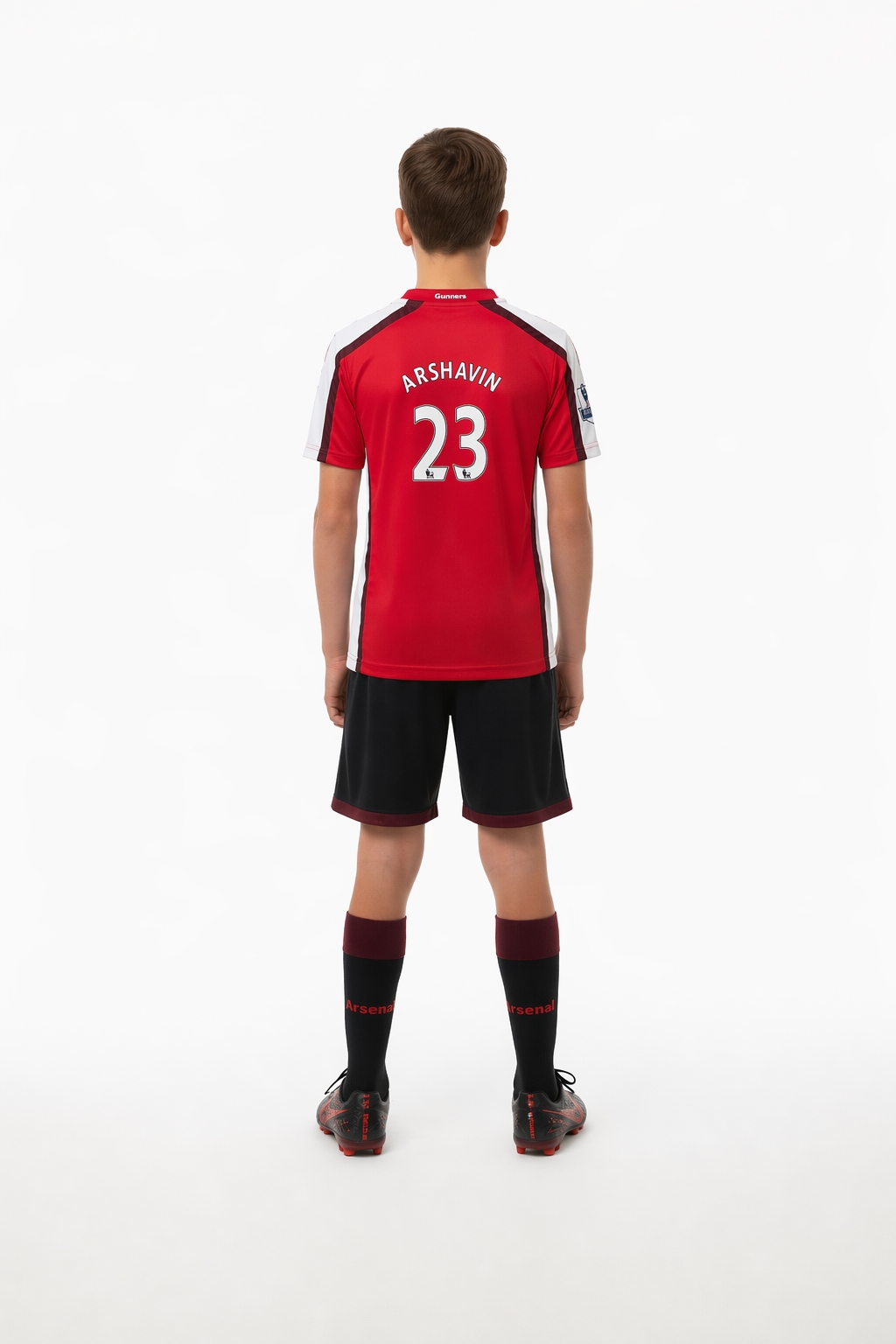 Футбольная форма детская Zhong Jian 9838 FC Arsenal 09/10 Arshavin 23 Домашняя Красный/Белый — изображение 2