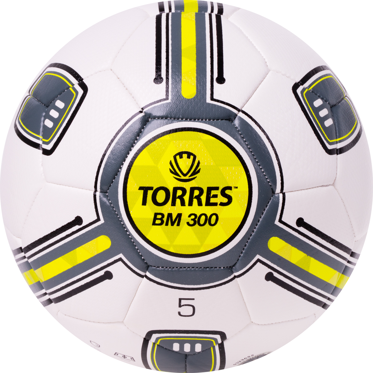 Мяч футбольный TORRES BM300 Р.5 Белый/Желтый — изображение 2